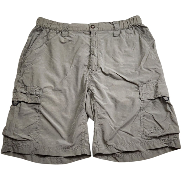 The North Face Nylon Cargo Stow Pocket Shorts Khaki Tan Mens Sz Large - Picture 1 of 13
